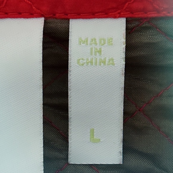 Debra deRoo 100% Silk Red Quilted Zip Jacket Cuffed Sleeves Pockets Size Large - Picture 8 of 11